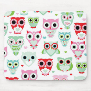 pastel powder colour owl background mouse mat
