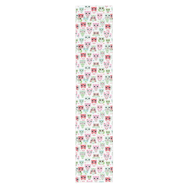 pastel powder colour owl background short table runner (Front)