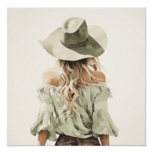 Pastel Prairies: Cowgirl Wall Art
