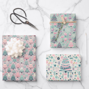 Pastel Preteen Christmas Tree Gift Wrap