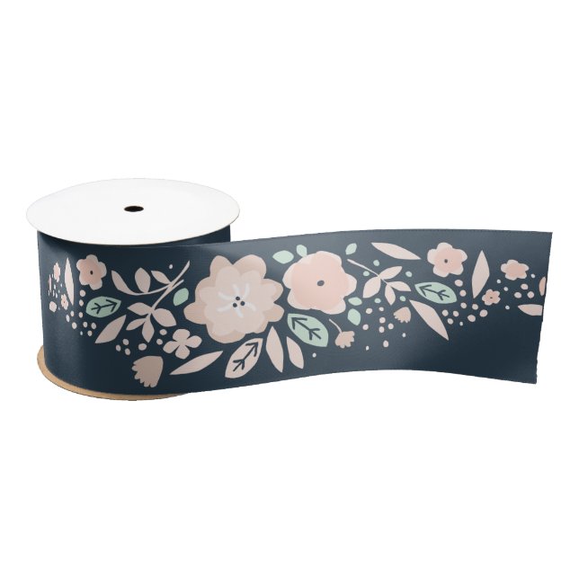 Pastel Prettiest Floral Gift Wrapping Satin Ribbon (Spool)