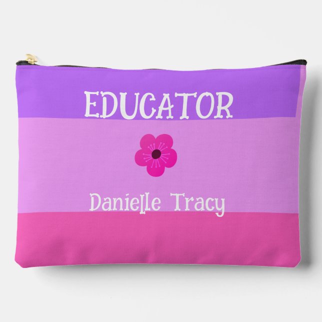 Pastel Pretty Spring Colours Teacher  Accessory Pouch (Front)