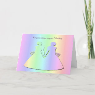Pastel Pride Gay Wedding Card for Brides