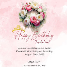 Pastel Princess 15 Quinceañera Birthday Invitation