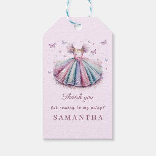 Pastel princess dress for a 1st birthday  gift tags