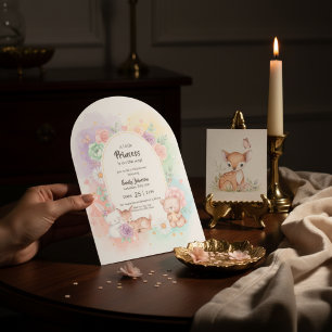 Pastel Princess Woodland Baby Shower Invitation