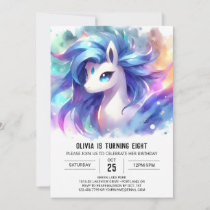 Pastel Printable Horse Birthday Invitation
