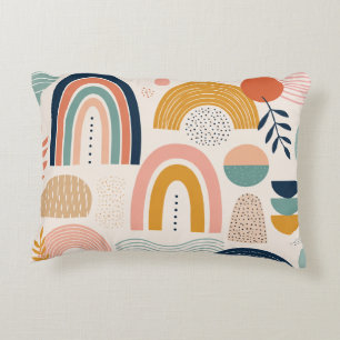 Pastel Prism Arc Abstract Surface Pattern Decorative Cushion