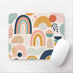 Pastel Prism Arc Abstract Surface Pattern Mouse Mat