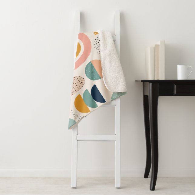 Pastel Prism Arc Abstract Surface Pattern Sherpa Blanket (In Situ)