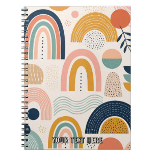 Pastel Prism Arc Abstract Surface Pattern Stylish Notebook