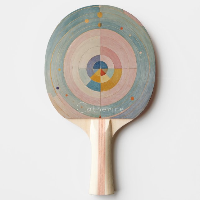 Pastel Prism: Rainbow Color Wheels Ping Pong Paddle (Front)