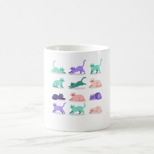 Pastel Prowl Cat Pattern Premium Mug