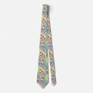 pastel psychedelic on blue tie
