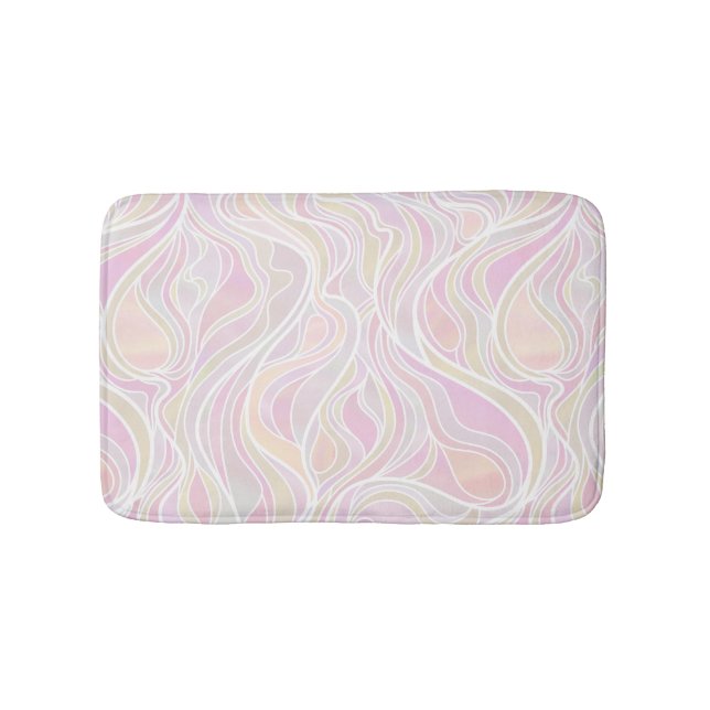 Pastel Psychedelic Stained Glass Abstract Bath Mat (Front)