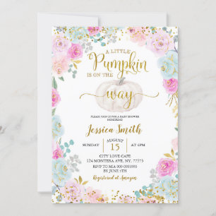 Pastel Pumpkin Baby Shower Invitation