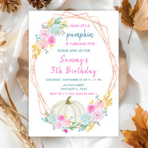 Pastel Pumpkin Confetti Birthday Party Invitation