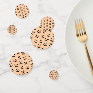 Pastel Pumpkin Faces Confetti