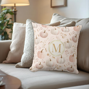 Pastel Pumpkin Monogram – Personalised Initial Cushion