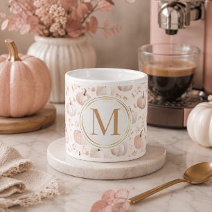 Pastel Pumpkin Monogram – Personalised Initial Espresso Cup
