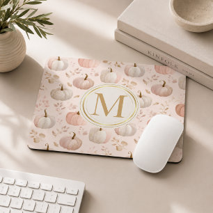 Pastel Pumpkin Monogram – Personalised Initial Mouse Mat