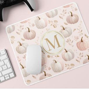 Pastel Pumpkin Monogram – Personalised Initial Mouse Mat