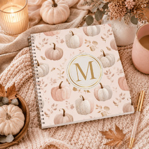 Pastel Pumpkin Monogram – Personalised Initial Not Notebook