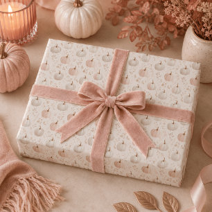 Pastel Pumpkin Monogram – Personalised Initial Wrapping Paper