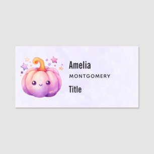 Pastel Pumpkin with Stars Cute Dreamy Business Name Tag