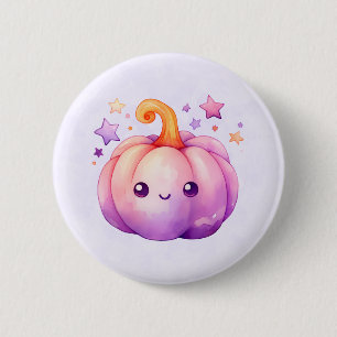 Pastel Pumpkin with Stars Cute Dreamy Vibe 6 Cm Round Badge