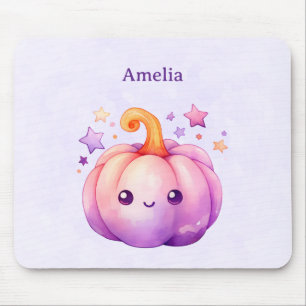 Pastel Pumpkin with Stars Cute Dreamy Vibe Mouse Mat