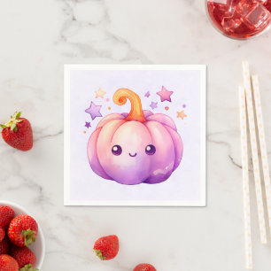Pastel Pumpkin with Stars Cute Dreamy Vibe Napkin