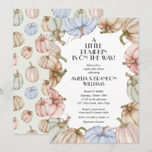 Pastel Pumpkins Mint Baby Shower Invitation