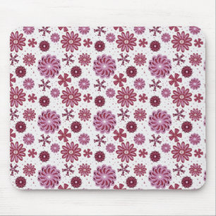 Pastel Purple Abstract Flower pattern Mouse Mat