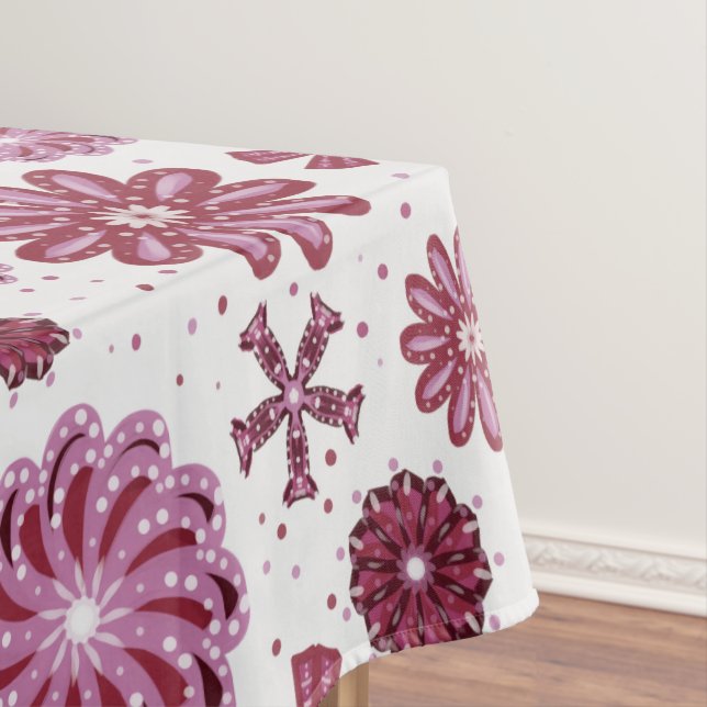 Pastel Purple Abstract Flower pattern Tablecloth (In Situ)