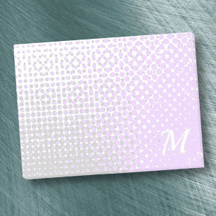 Pastel purple and grey two-tone gradient monogram post-it notes