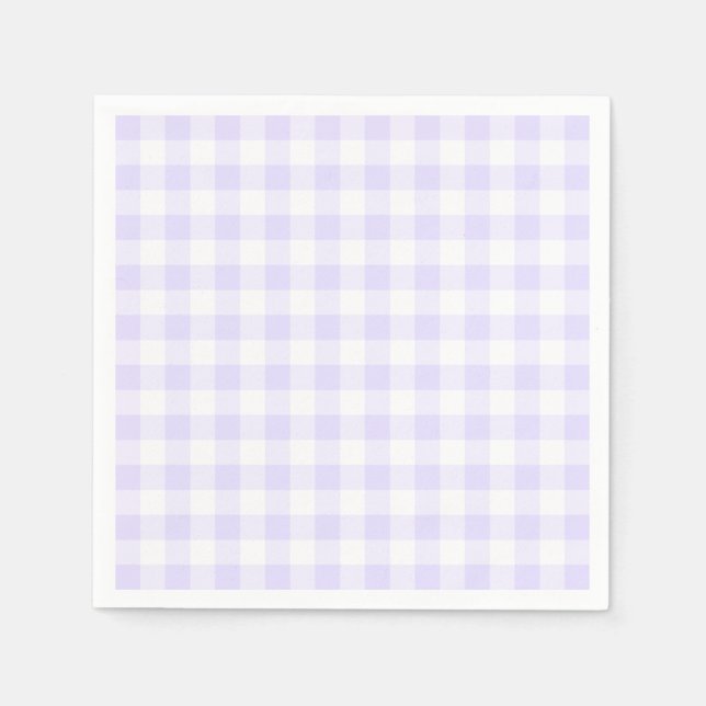 Pastel Purple and White Gingham Napkin (Front)