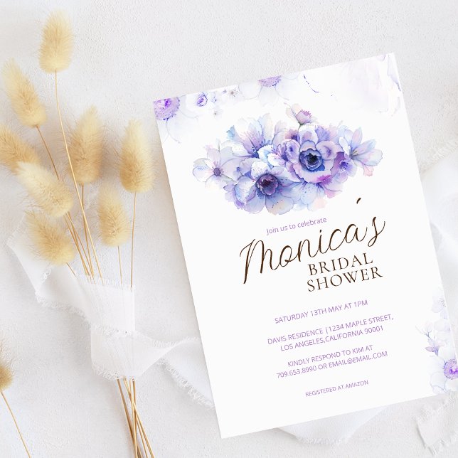 Pastel purple Blossoms Bridal shower Invitation (Creator Uploaded)