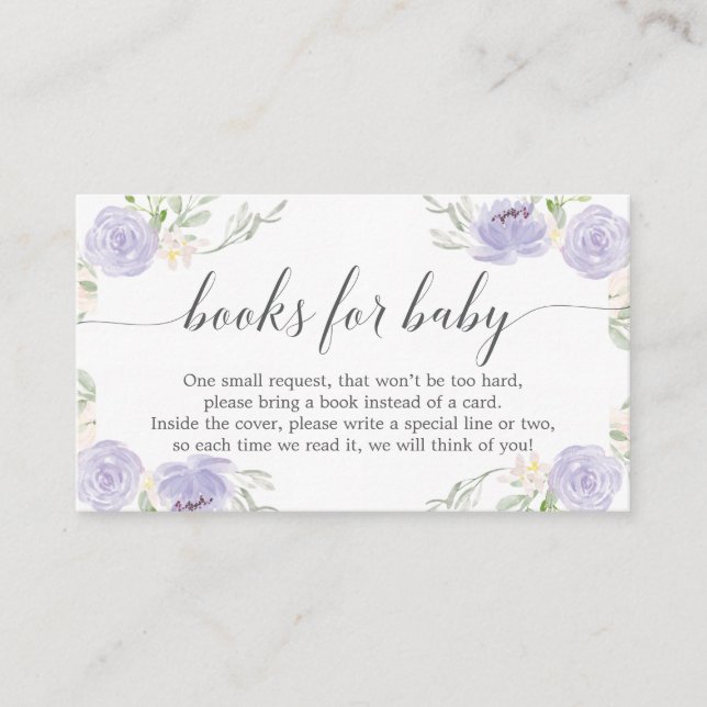 Pastel Purple Book Request Baby Shower Invitation (Front)