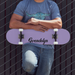 Pastel Purple Calligraphy Name   Classic Trendy  Skateboard