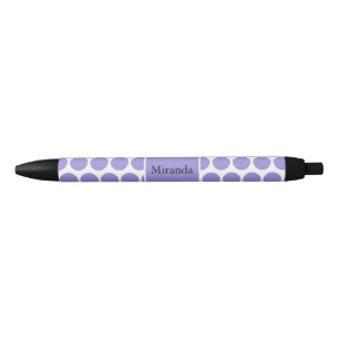 Pastel Purple Circles and Rectagle Black Ink Pen