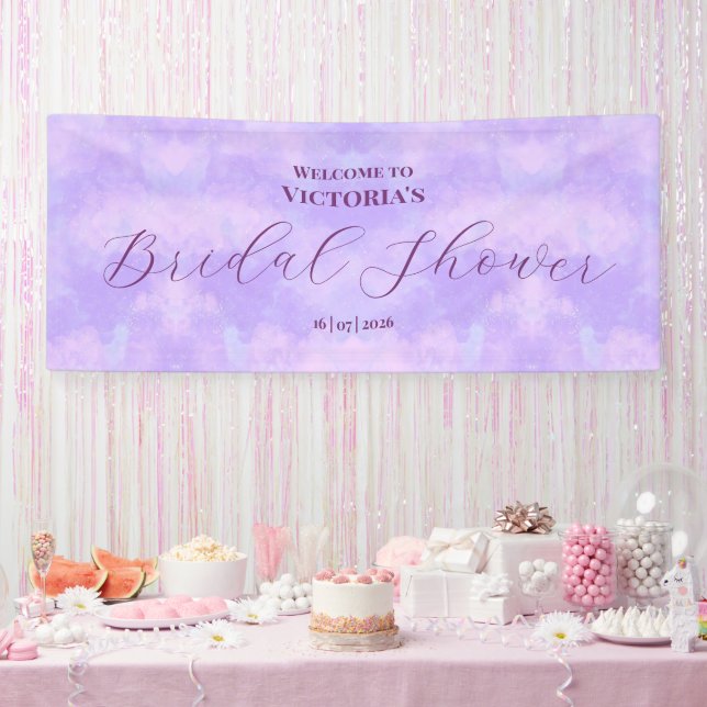 Pastel Purple Clouds Lilac Bridal Shower  Banner (Party)