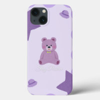 Pastel Purple Cosmic Teddy Bear iPhone 13 Case
