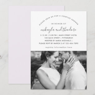 Pastel Purple Couples Shower Photo Invitation