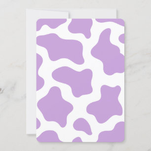 pastel purple cow print kawaii invitation
