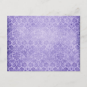 Pastel Purple Damasks Faded Pattern Postcard