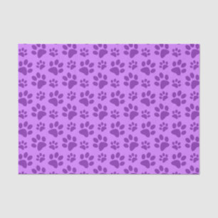 Pastel purple dog paw print tissue paper