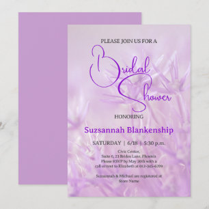 Pastel Purple Floral Background Bridal Shower Invitation