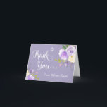 Pastel Purple Floral Bat Mitzvah Thank You Card<br><div class="desc">Pastel Purple Floral White Script Bat Mitzvah Thank You Note Card</div>