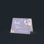 Pastel Purple Floral Bat Mitzvah Thank You Card<br><div class="desc">Pastel Purple Floral White Script Bat Mitzvah Thank You Note Card</div>